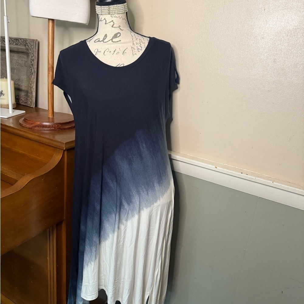 Navy and White Ombre Dress NWT‼️FINAL SALE